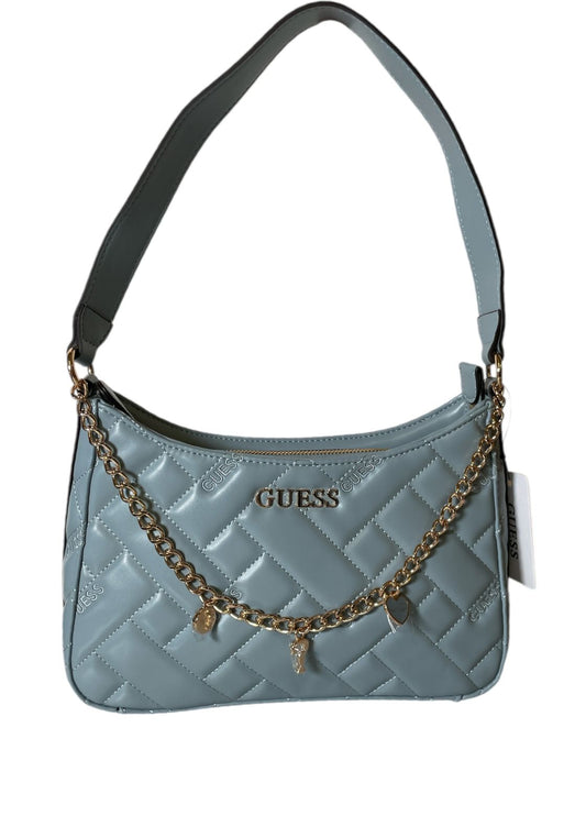 Bolsa Guess Azul con Cadena y Dijes – Glam Chic