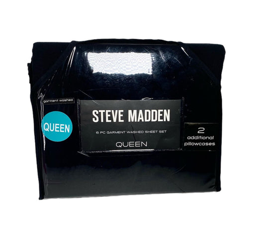 Juego de 6 Piezas para Cama Steve Madden – Negro Elegante (Queen)